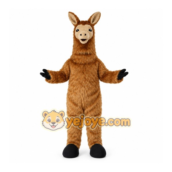 Brown Llama Mascot Costume with Custom Logo Brown Llama Mascot Costume with Custom Logo