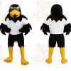 Black Eagle Mascot Costume with Custom Logo