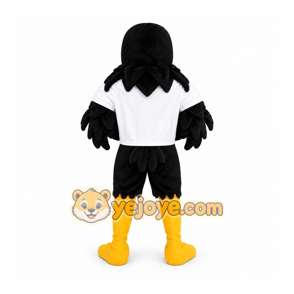 Black Eagle Mascot Costume with Custom Logo Black Eagle Mascot Costume with Custom Logo