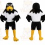 Black Eagle Mascot Costume with Custom Logo
