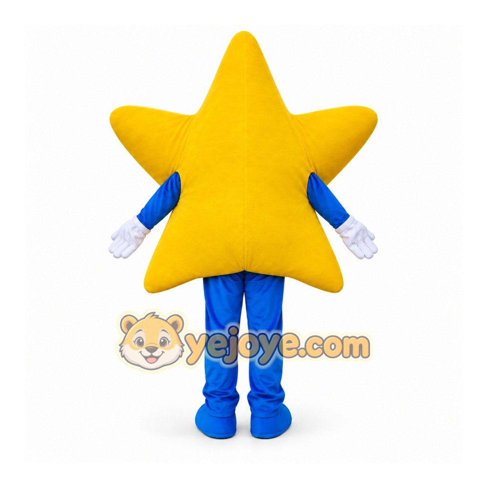 Yellow Star Mascot Costume with Custom Logo Yellow Star Mascot Costume with Custom Logo