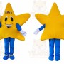 Yellow Star Mascot Costume with Custom Logo