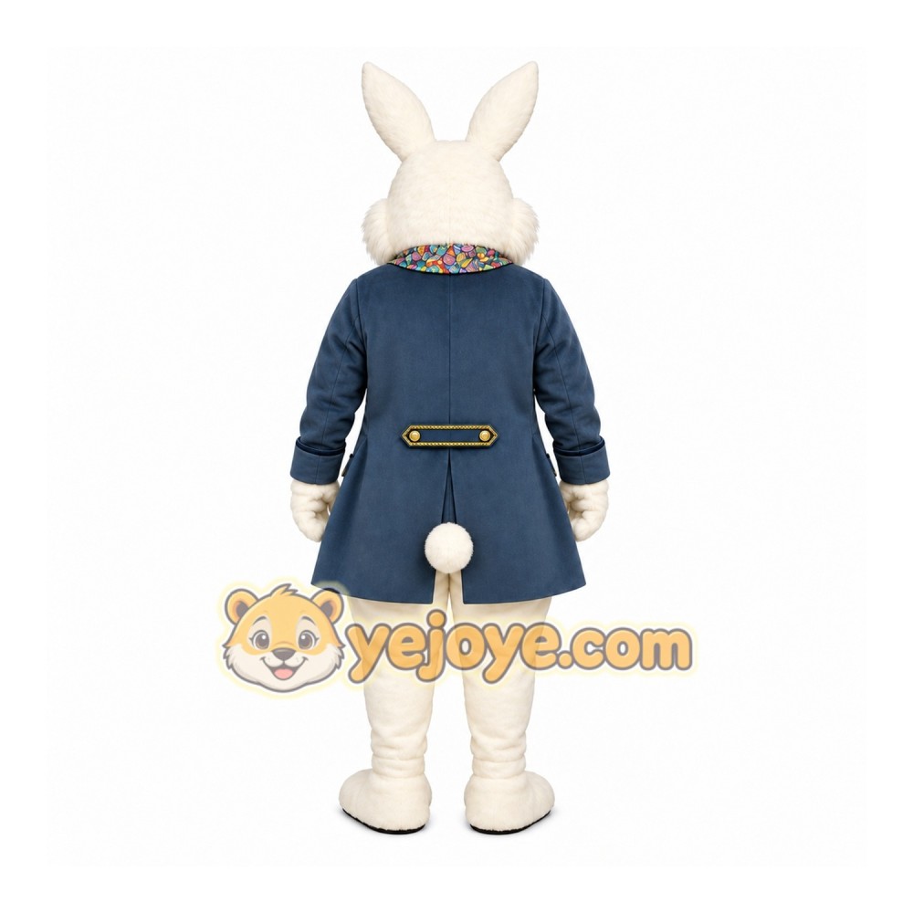 White Rabbit Mascot Costume with Custom Logo White Rabbit Mascot Costume with Custom Logo