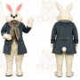 White Rabbit Mascot Costume with Custom Logo