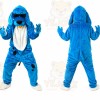 Blue Dog Mascot Costume with Custom Logo