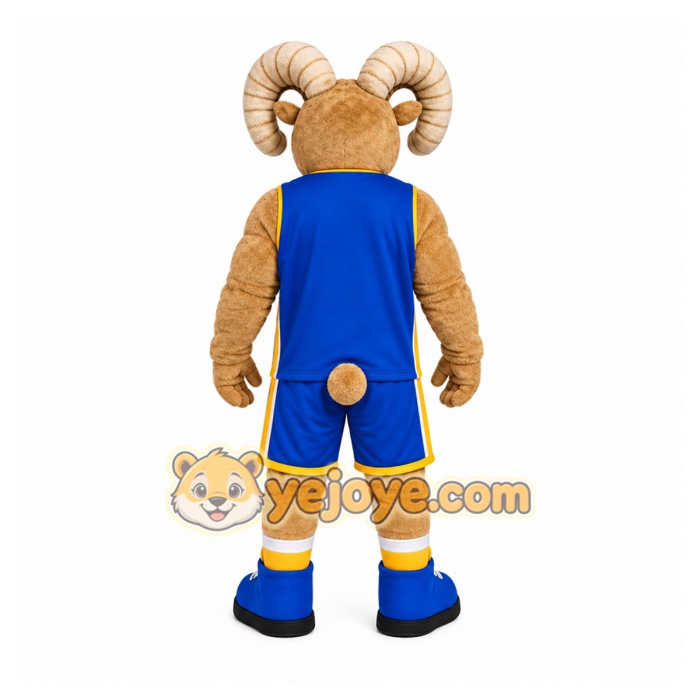 Brown Ram Mascot Costume with Custom Logo Brown Ram Mascot Costume with Custom Logo