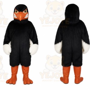 Black Bird Mascot Costume with Custom Logo
