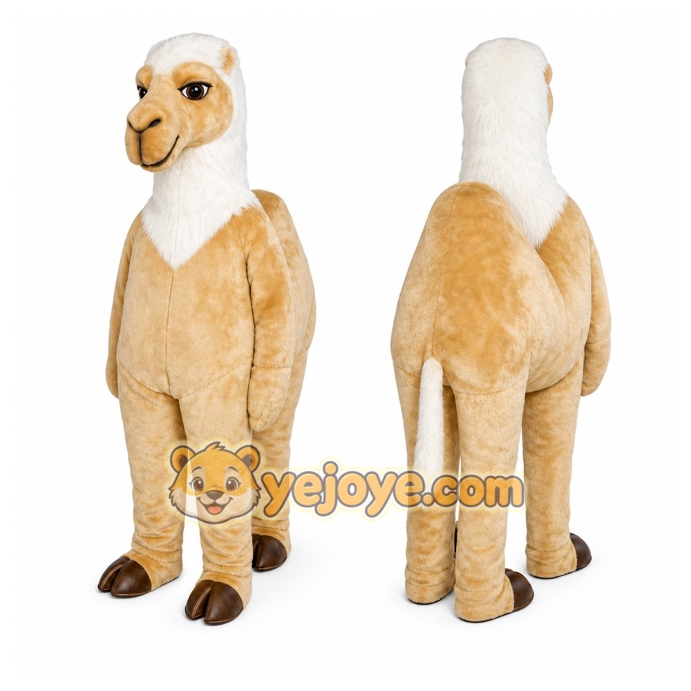 Tan Llama Mascot Costume with Custom Logo Tan Llama Mascot Costume with Custom Logo