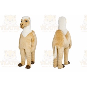 Tan Llama Mascot Costume with Custom Logo