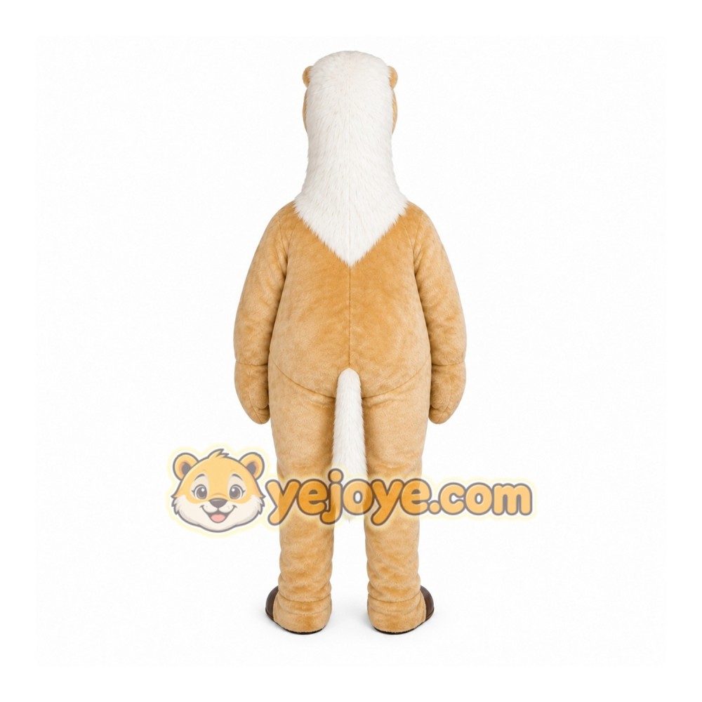Tan Llama Mascot Costume with Custom Logo Tan Llama Mascot Costume with Custom Logo