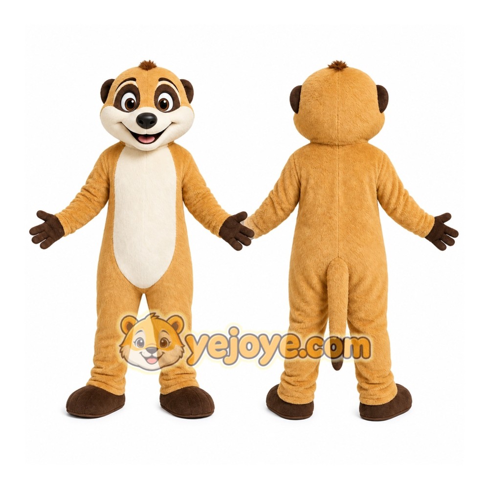 Brown Meerkat Mascot Costume with Custom Logo Brown Meerkat Mascot Costume with Custom Logo