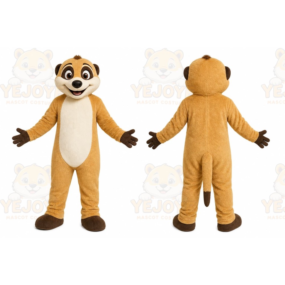 Brown Meerkat Mascot Costume with Custom Logo
