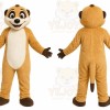 Brown Meerkat Mascot Costume with Custom Logo