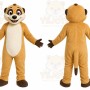 Brown Meerkat Mascot Costume with Custom Logo