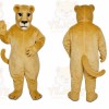 Tan Lion Mascot Costume with Custom Logo