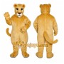 Tan Lion Mascot Costume with Custom Logo