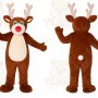 Brown Reindeer Mascot Costume with Custom Logo
