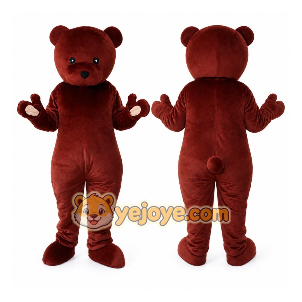 Brown Bear Mascot Costume with Custom Logo