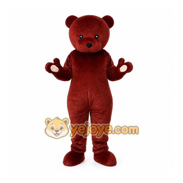 Brown Bear Mascot Costume with Custom Logo