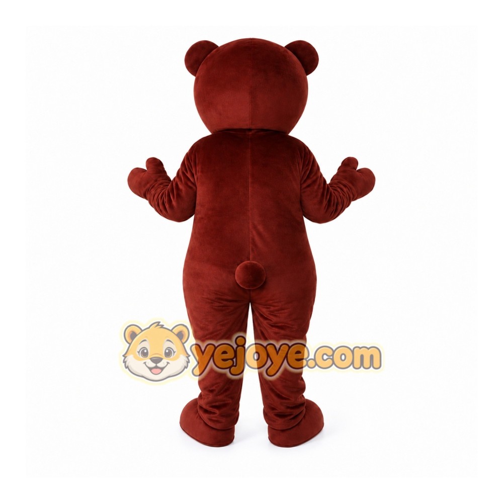 Brown Bear Mascot Costume with Custom Logo