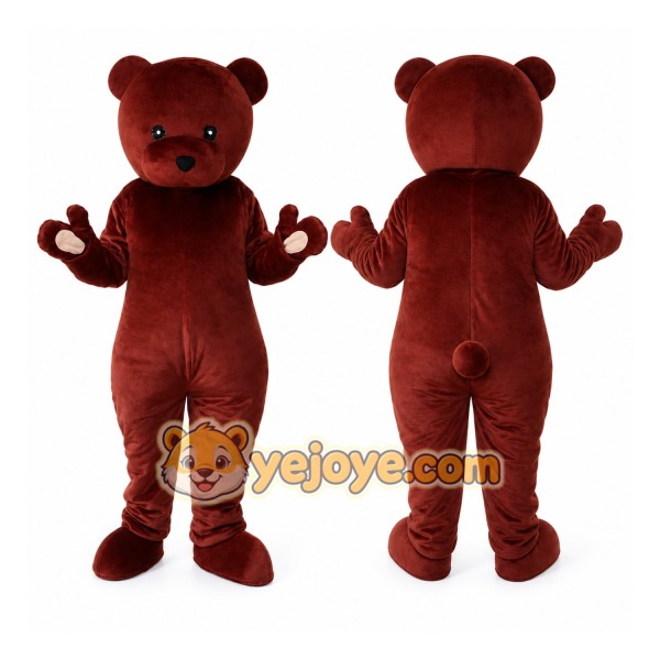 Brown Bear Mascot Costume with Custom Logo