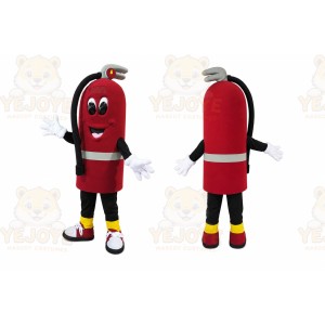 Red Fire Extinguisher Mascot Costume with Custom Logo