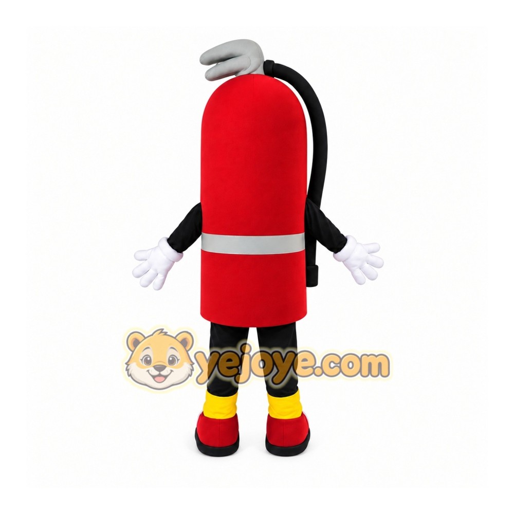 Red Fire Extinguisher Mascot Costume with Custom Logo Red Fire Extinguisher Mascot Costume with Custom Logo