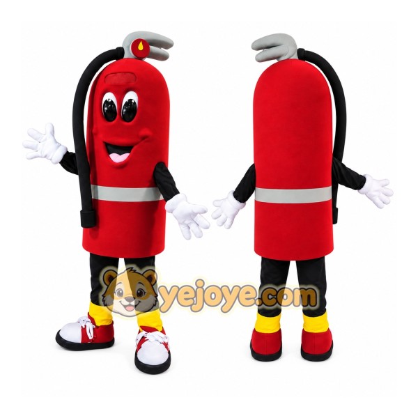 Red Fire Extinguisher Mascot Costume with Custom Logo