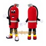 Red Fire Extinguisher Mascot Costume with Custom Logo