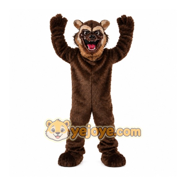 Brown Bear Mascot Costume with Custom Logo