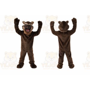 Brown Bear Mascot Costume with Custom Logo