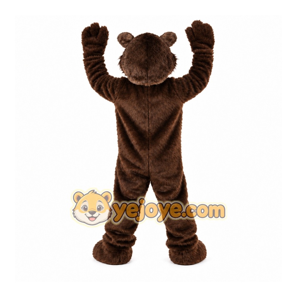 Brown Bear Mascot Costume with Custom Logo