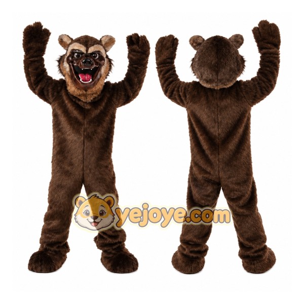 Brown Bear Mascot Costume with Custom Logo