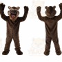 Brown Bear Mascot Costume with Custom Logo