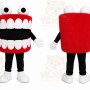 Red Teeth Mascot Costume with Custom Logo