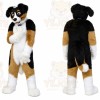 Black Dog Mascot Costume with Custom Logo