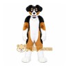 Black Dog Mascot Costume with Custom Logo
