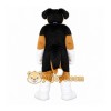 Black Dog Mascot Costume with Custom Logo