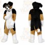 Black Dog Mascot Costume with Custom Logo