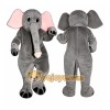 Gray Elephant Mascot Costume with Custom Logo