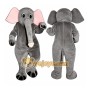 Gray Elephant Mascot Costume with Custom Logo