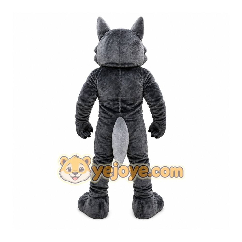 Gray Wolf Mascot Costume with Custom Logo Gray Wolf Mascot Costume with Custom Logo