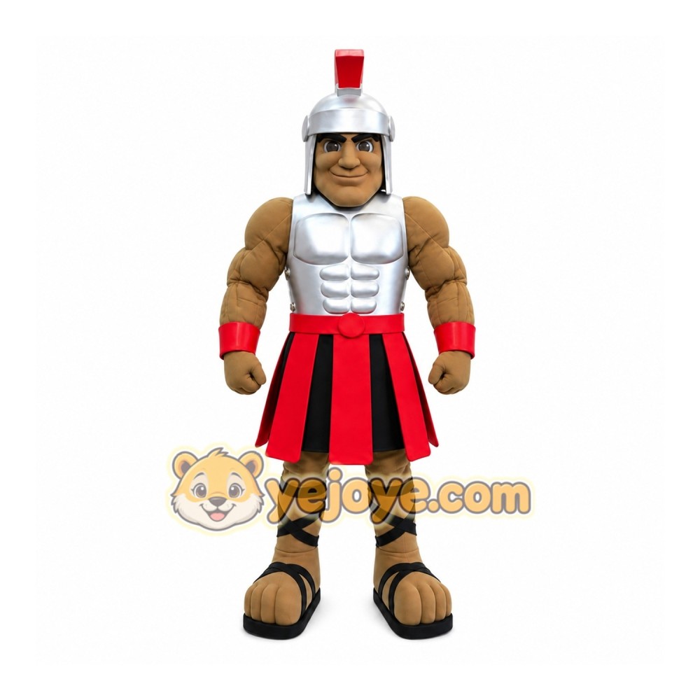 Brown Roman Warrior Mascot Costume with Custom Logo Brown Roman Warrior Mascot Costume with Custom Logo