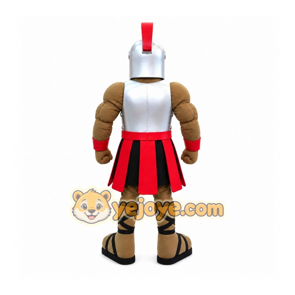 Brown Roman Warrior Mascot Costume with Custom Logo Brown Roman Warrior Mascot Costume with Custom Logo