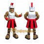 Brown Roman Warrior Mascot Costume with Custom Logo