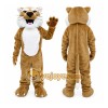 Brown Cougar Mascot Costume with Custom Logo
