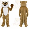 Brown Cougar Mascot Costume with Custom Logo