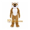 Brown Cougar Mascot Costume with Custom Logo