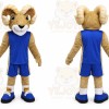 Brown Ram Mascot Costume with Custom Logo