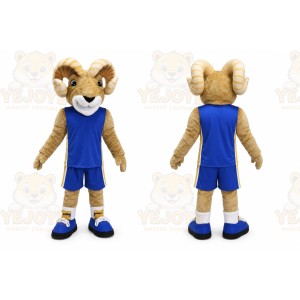 Brown Ram Mascot Costume with Custom Logo